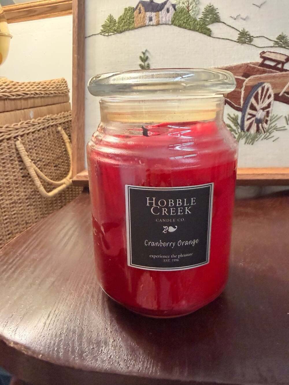 Hobble Creek Candle Co. Cranberry Orange Jar Glass Holiday Christmas Candle